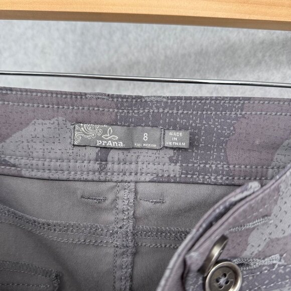 Prana Womens Halle Straight Leg Pant Size 8 Tall Gray Camo Hiking Convertible - Picture 8 of 13